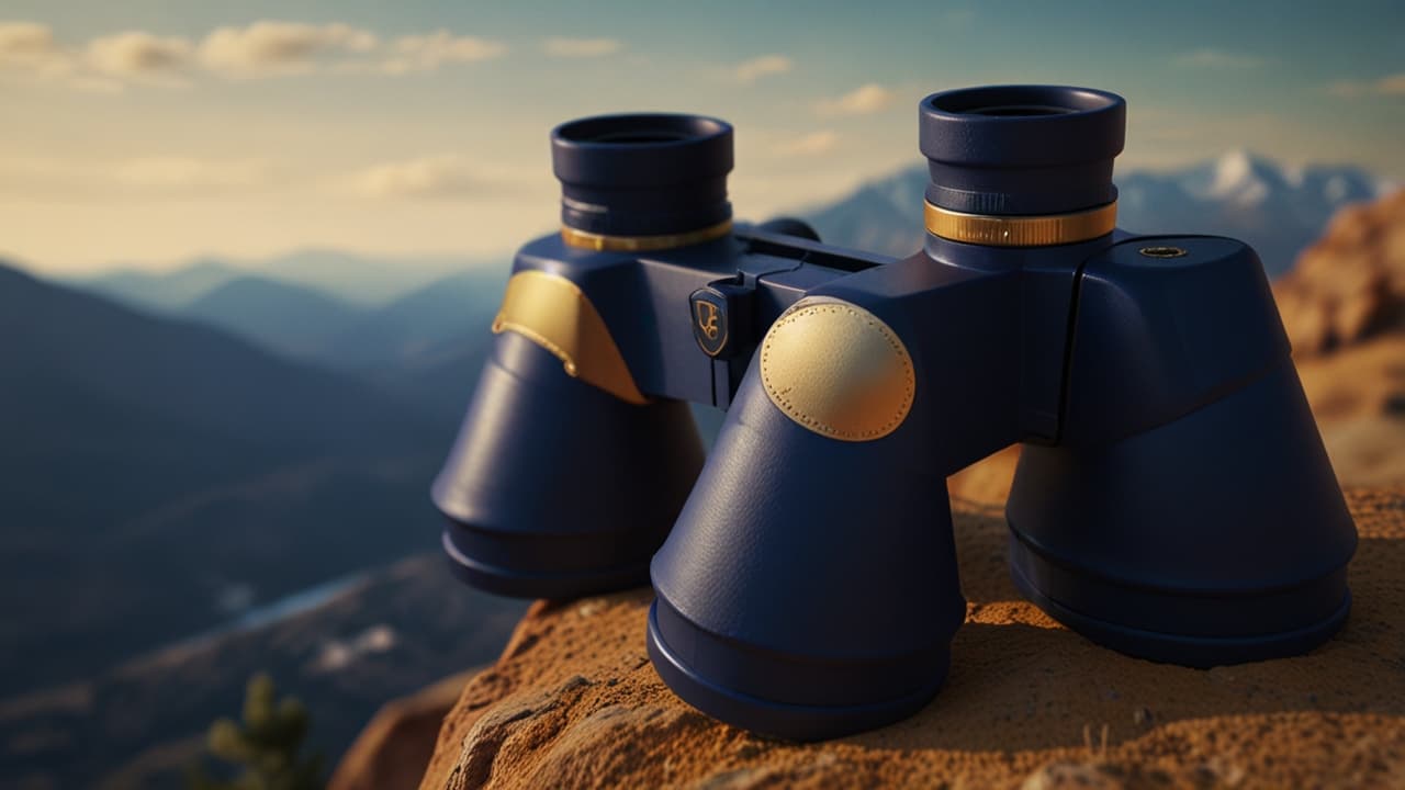 Binoculars scanning federal contracting market landscape for opportunities