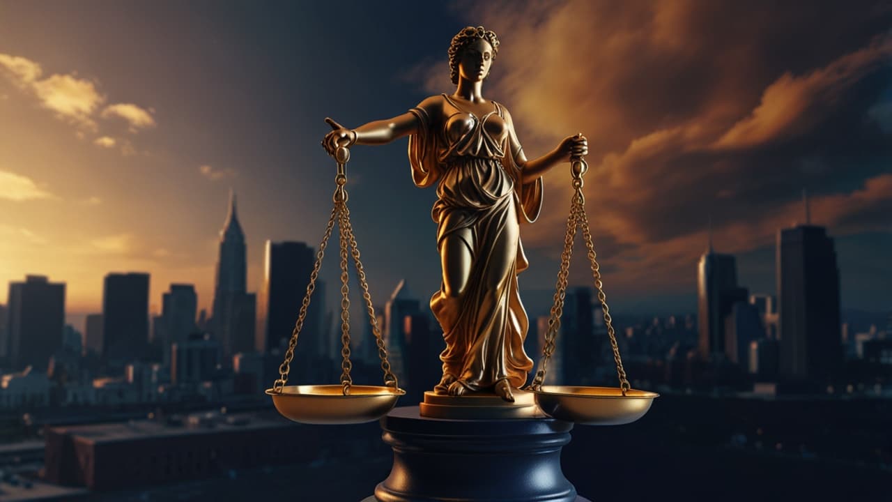 Scales of justice weighing bid opportunity details against company capabilities